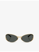 selfridges Versace Oval-Frame Metal Sunglasses- Buy online at McGrocer