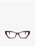 Versace cat-eye acetate optical glasses with clear lenses (British brand)