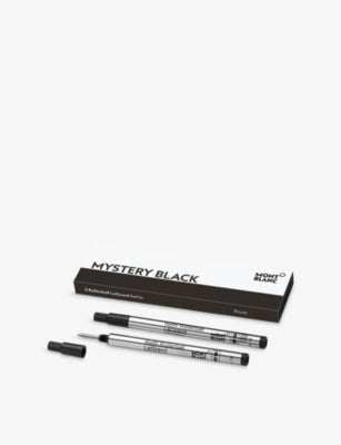 Montblanc Mystery Black rollerball refills, set of two, imported from the UK