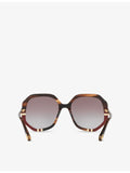 Chloé hexagonal acetate sunglasses in tortoiseshell with gold hardware CH0105S - British product