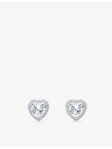 selfridges Thomas Sabo Heart Halo 925 Sterling Silver and Cubic Zirconia Stud Earrings- Buy online at McGrocer