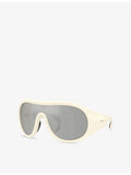 Moncler pilot-frame injected sunglasses 13.5cm mirrored lenses, UK version
