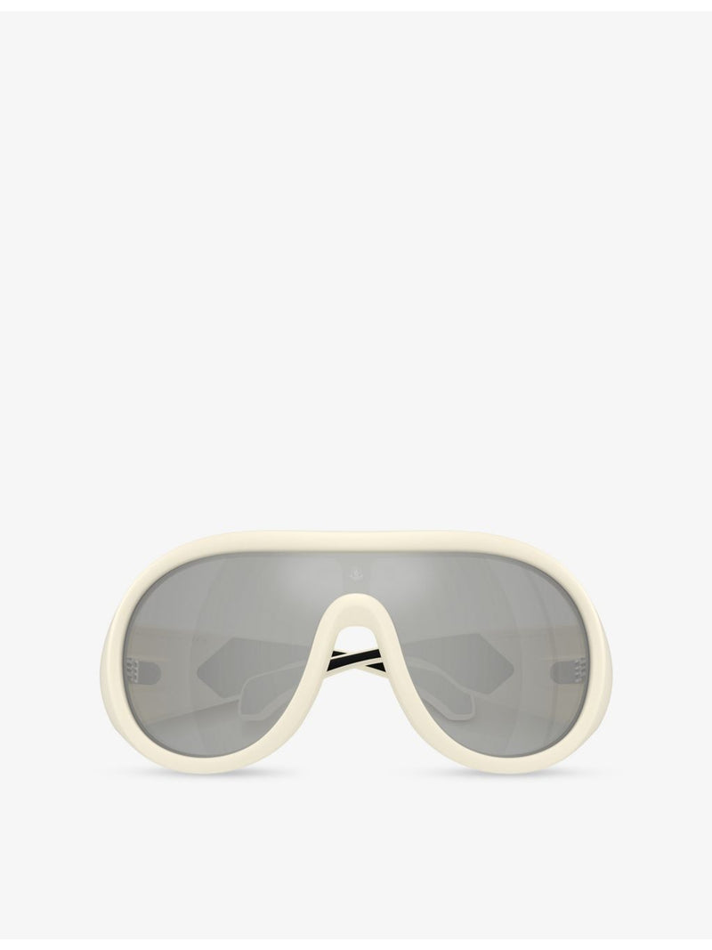 Moncler pilot-frame injected sunglasses 13.5cm mirrored lenses, UK version