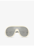 Moncler pilot-frame injected sunglasses 13.5cm mirrored lenses, UK version