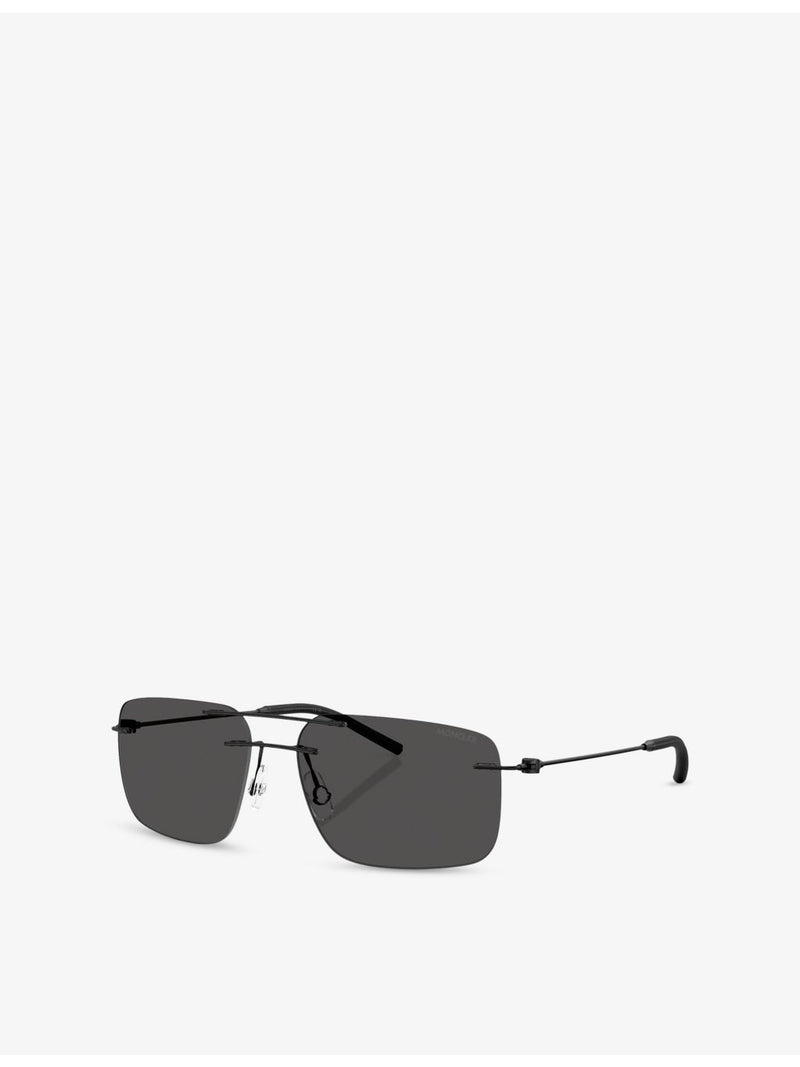 Moncler Doppler rectangle steel sunglasses 56mm lens, imported from the UK