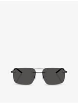 selfridges Moncler ME4003 Doppler Rectangle Steel Sunglasses, 56mm- Buy online at McGrocer