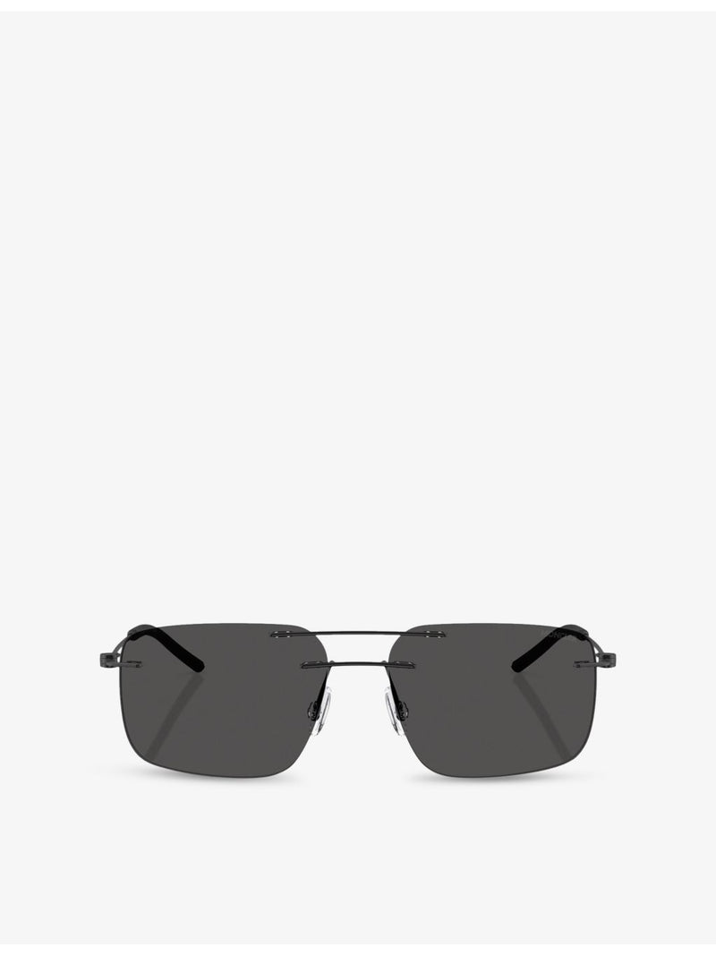 Moncler Doppler rectangle steel sunglasses 56mm lens, imported from the UK