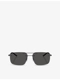 Moncler Doppler rectangle steel sunglasses 56mm lens, imported from the UK