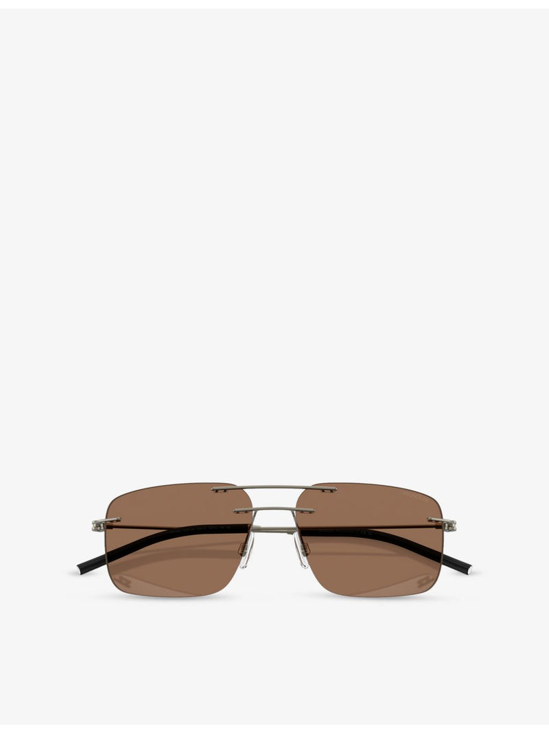 Moncler ME4003 Doppler rectangle steel sunglasses, imported from the UK