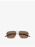Moncler ME4003 Doppler rectangle steel sunglasses, imported from the UK