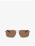 Moncler ME4003 Doppler rectangle steel sunglasses, imported from the UK