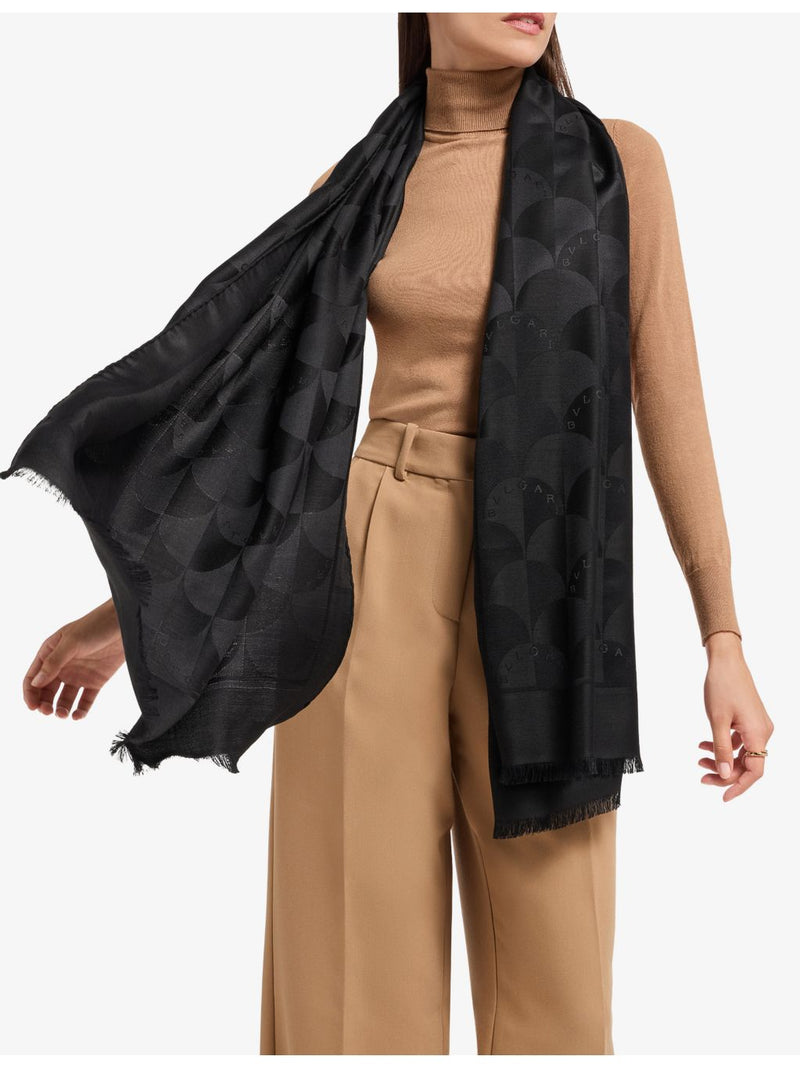 Bvlgari Calla Maxi silk and wool-blend stole 180cm (British brand)