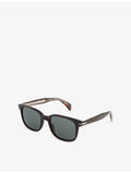 David Beckham Havana rectangular acetate sunglasses, imported from the UK