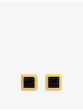 Heaven Mayhem Archer gold stud earrings with black enamel - British product
