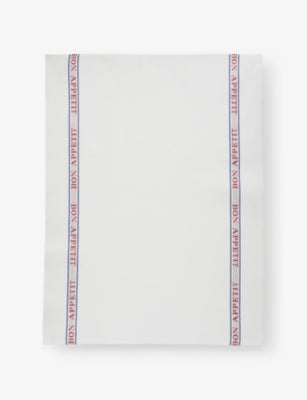 Charvet Editions Bon Appetit linen tea towel 45x75cm (British brand)