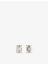 selfridges The Diamond Lab Timeless 18ct Yellow Gold Emerald-Cut Lab-Grown Diamond Earrings 1.70ct- Buy online at McGrocer