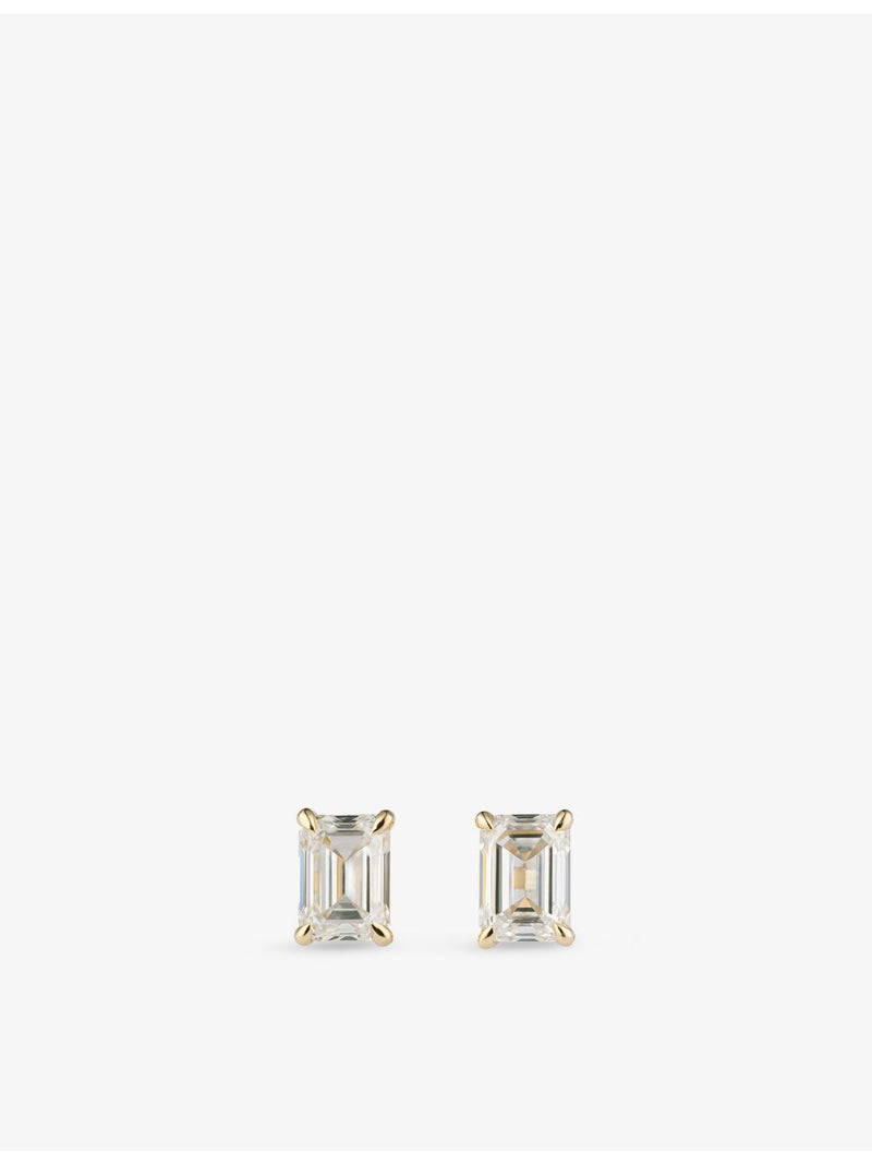 The Diamond Lab 18ct yellow gold emerald-cut diamond earrings 1.70ct, UK version