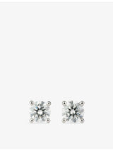 selfridges The Diamond Lab Timeless 18ct White Gold 2.03ct Round-Brilliant Lab-Grown Diamond Earrings- Buy online at McGrocer
