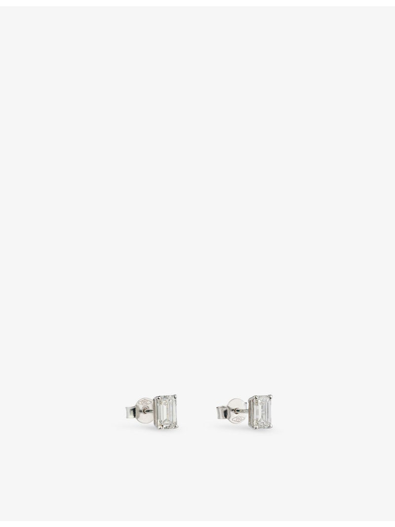 The Diamond Lab 1.70ct emerald-cut diamond earrings 18ct white gold, UK version