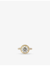 selfridges The Diamond Lab 18ct Yellow Gold Halo Ring with 3.14ct Brilliant-Cut Lab-Grown Diamond- Buy online at McGrocer