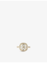 selfridges The Diamond Lab Halo 18ct Yellow Gold 3.62ct Cushion-Cut Lab-Grown Diamond Ring- Buy online at McGrocer