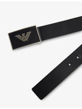 Emporio Armani branded-buckle leather belt, UK version
