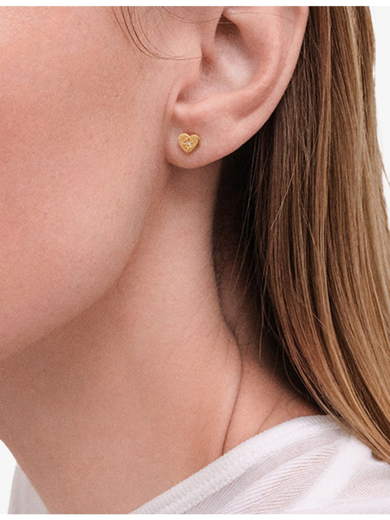 Astley Clarke heart stud earrings with white sapphire (British brand)