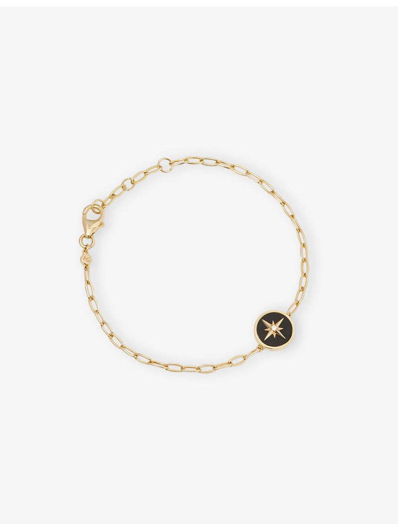 Astley Clarke 18ct gold vermeil black onyx locket bracelet - British product
