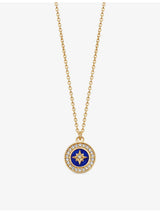 selfridges Astley Clarke Polaris 18ct Yellow Gold Vermeil Lapis And White Sapphire Pendant Necklace- Buy online at McGrocer