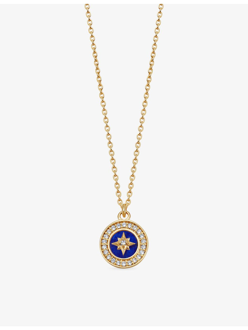 Astley Clarke gold vermeil pendant with lapis and white sapphires (British brand)