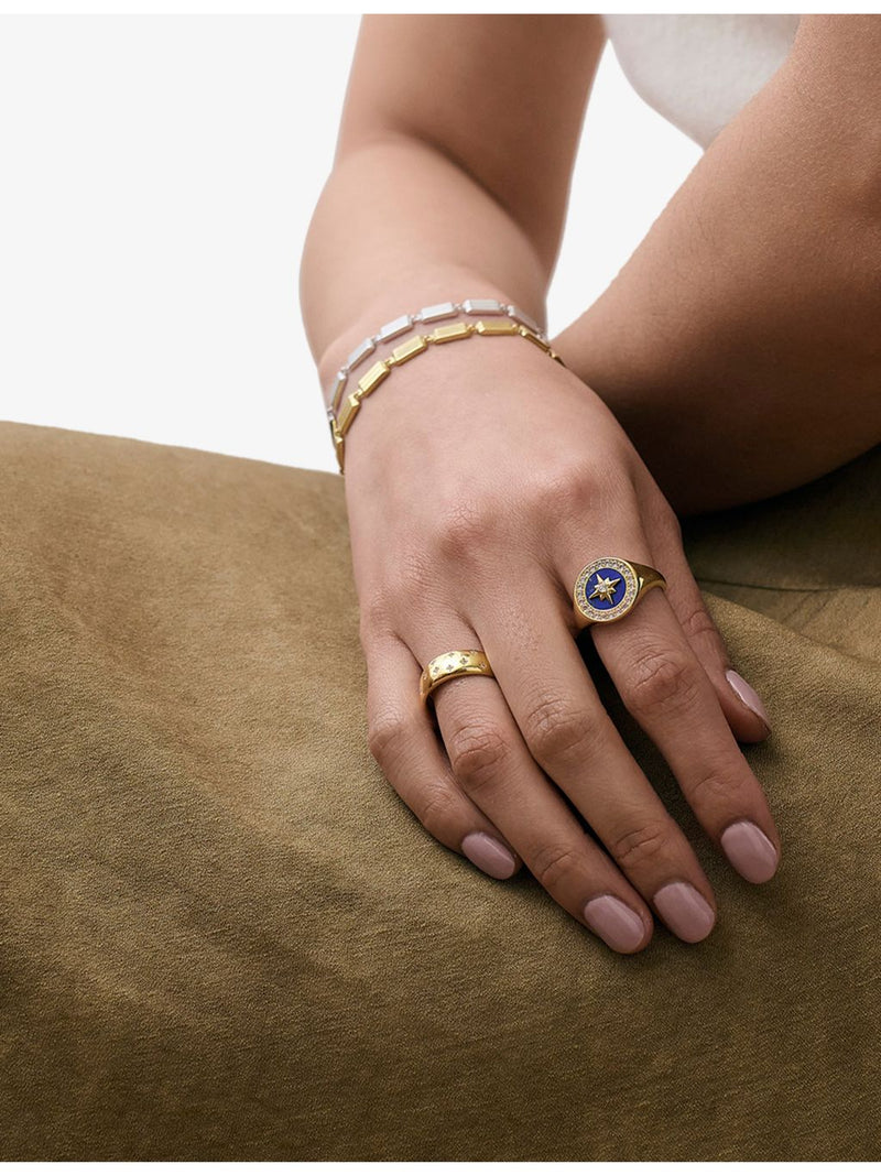 Astley Clarke lapis white sapphire signet ring - British product