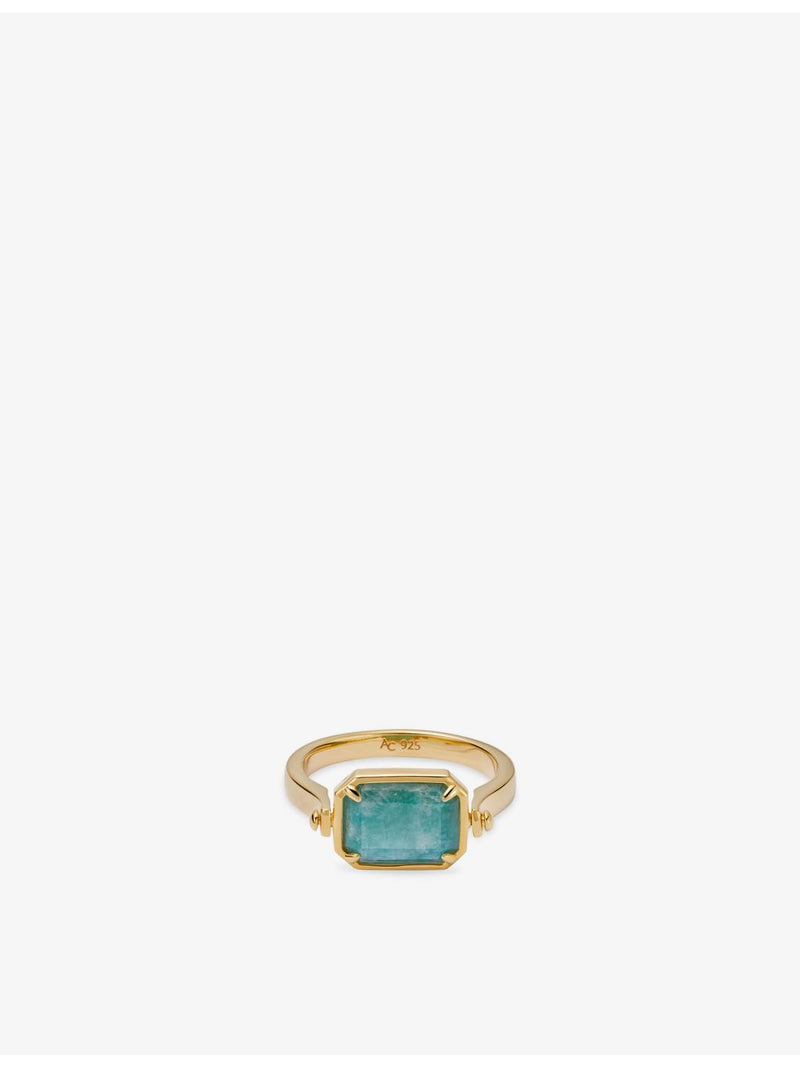 Astley Clarke mother-of-pearl and amazonite spinner ring (British brand)