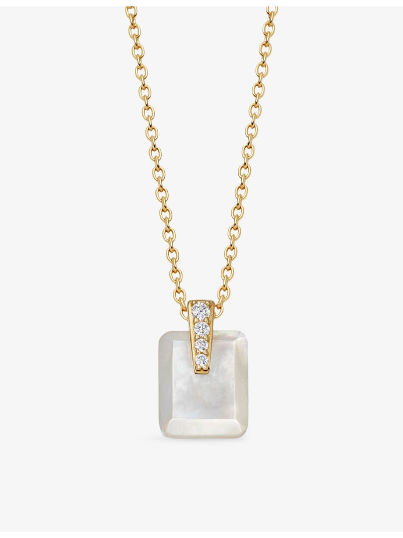 Astley Clarke mother-of-pearl white sapphire pendant necklace - British product