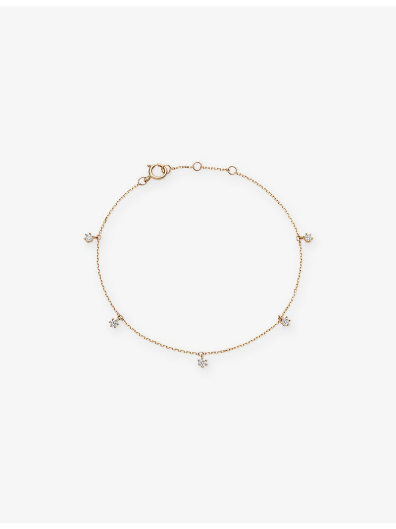 Astley Clarke 14ct yellow gold 0.08ct diamond station bracelet - British product