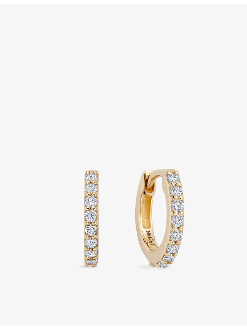 Astley Clarke 18ct yellow-gold lab-grown diamond huggie earrings, imported from the UK