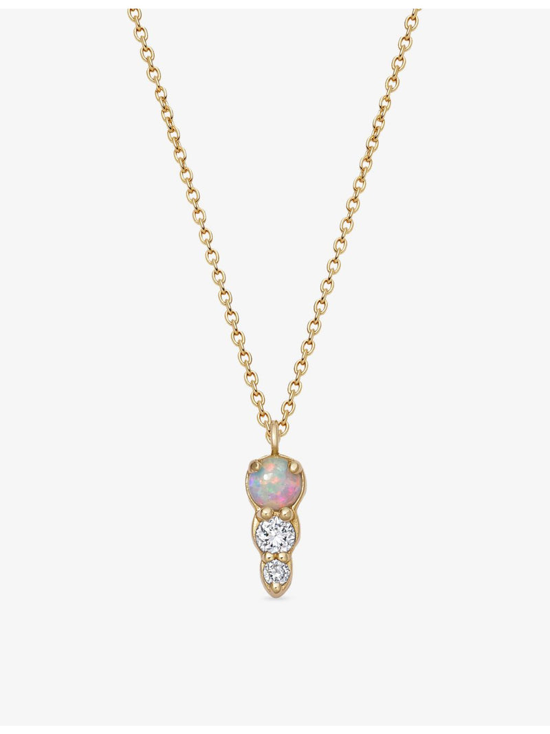 Astley Clarke 14ct gold opal lab-grown diamond pendant necklace (British brand)