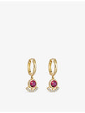 Astley Clarke 14ct yellow gold ruby drop huggies, UK version