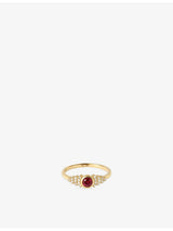 selfridges Astley Clarke Icon 14ct Yellow-Gold Ruby and Lab-Grown Diamond Ring- Buy online at McGrocer