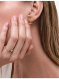 Astley Clarke yellow gold ring with emerald and lab-grown diamond - British product