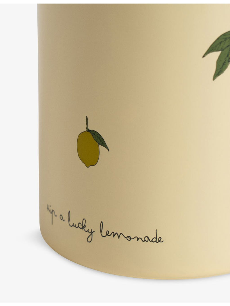 Konges Sløjd lemon-print straw thermal bottle 350ml - British product
