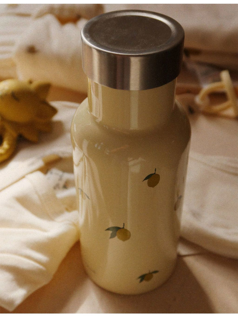 Konges Sløjd lemon-print straw thermal bottle 350ml - British product