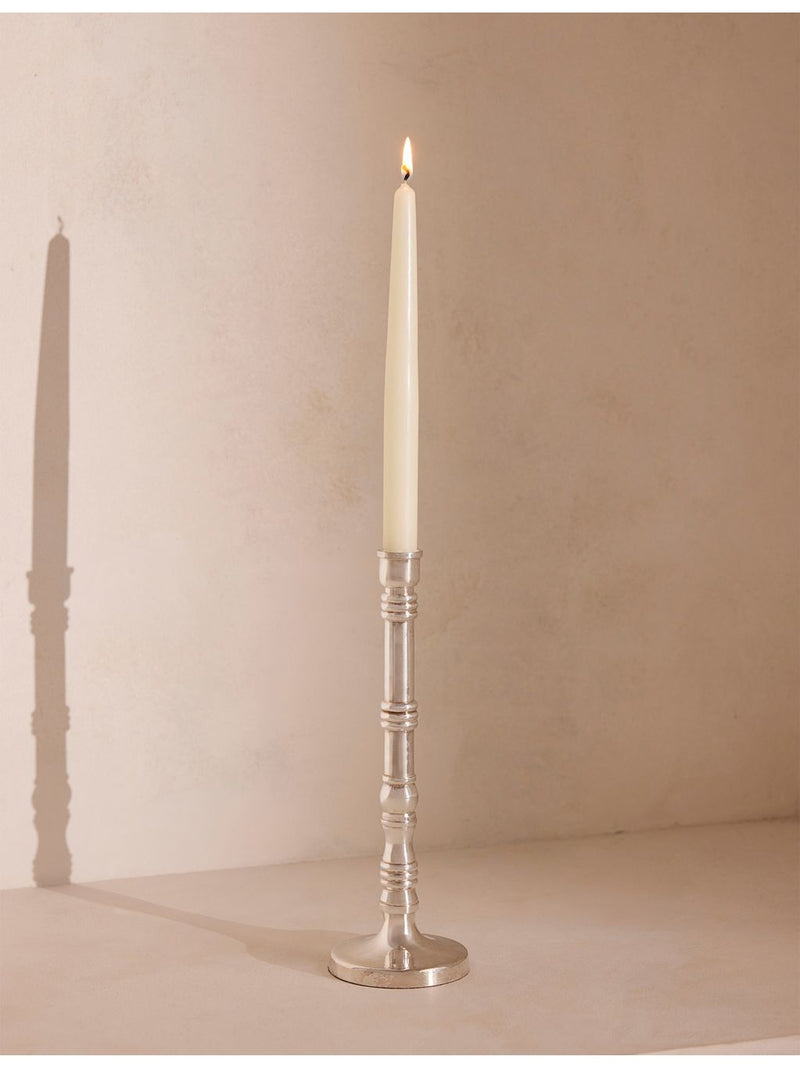 Soho Home Stiden silver-plated brass candleholder, 27cm - British product