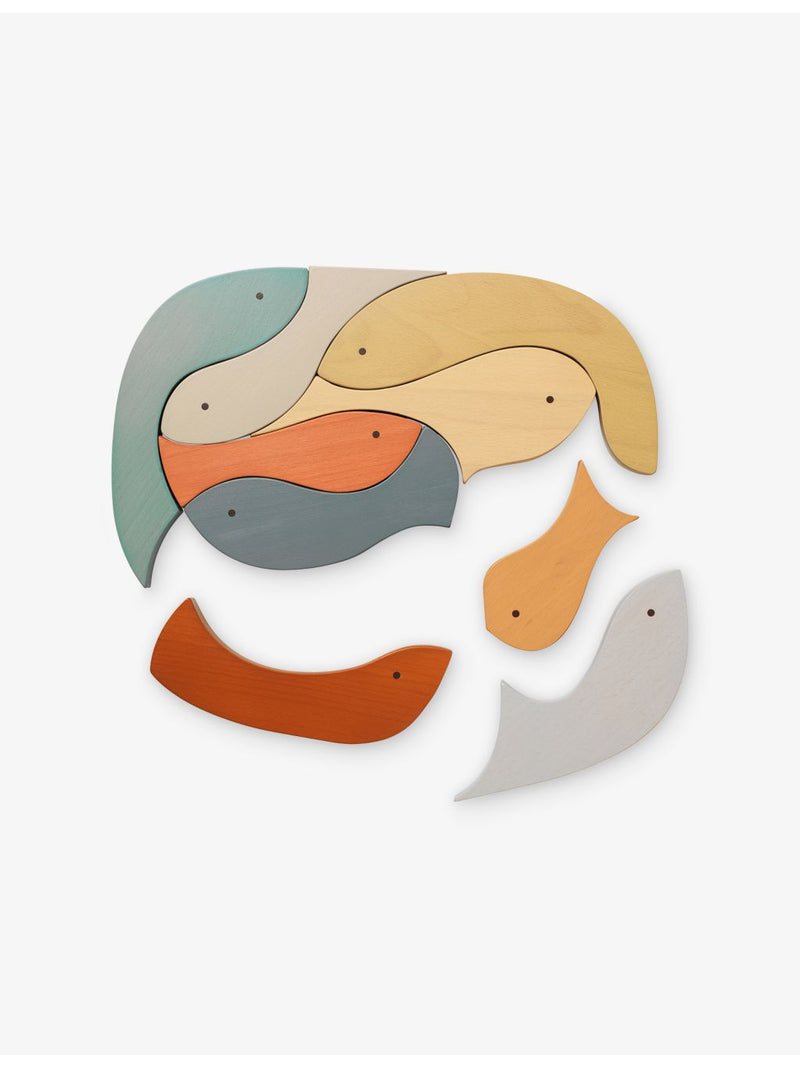 ferm LIVING Shoal Schooling wood puzzle 9 pieces - British product