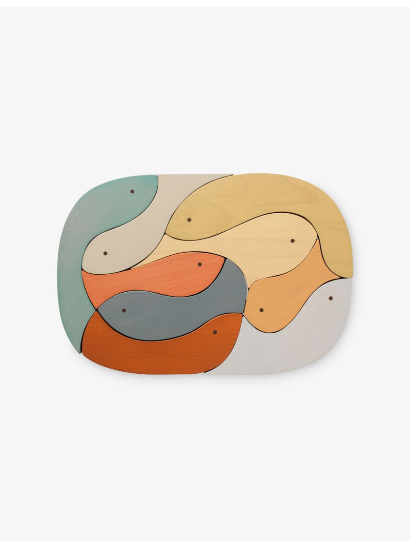 ferm LIVING Shoal Schooling wood puzzle 9 pieces - British product