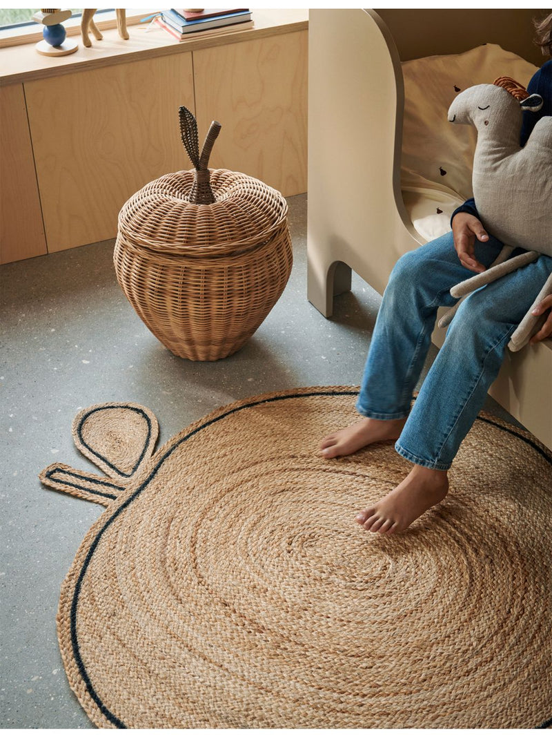ferm LIVING large apple design rattan storage basket, UK version