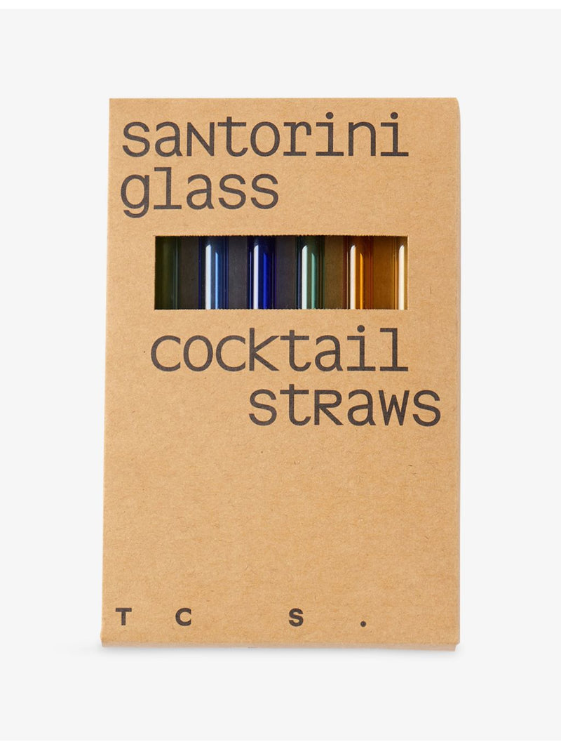 The Conran Shop Santorini set of six glass straws 14cm (British brand)