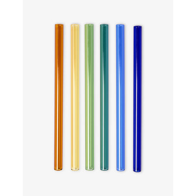 selfridges The Conran Shop Santorini Set of Six Glass Cocktail Straws 14cm- Buy online at McGrocer