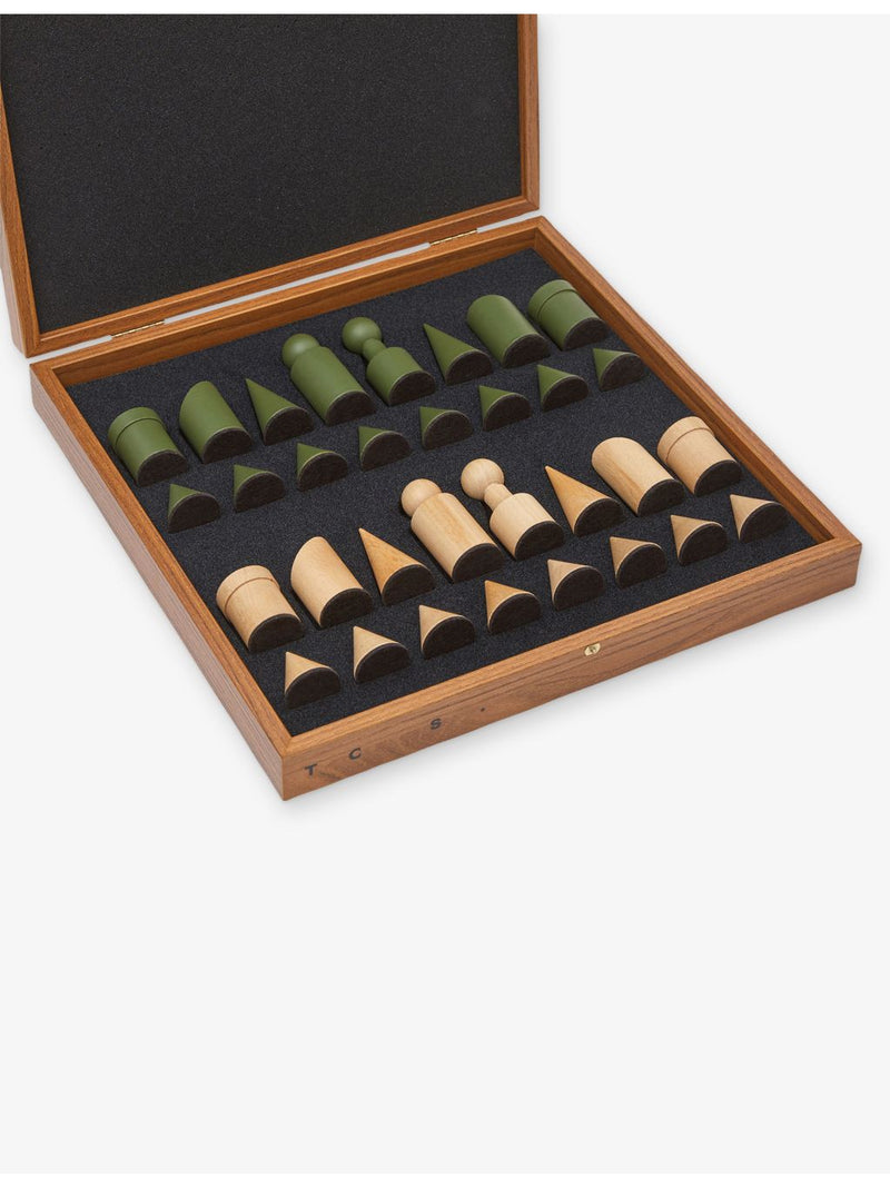 The Conran Shop Milos Olivine wooden chess set 40cm - British product