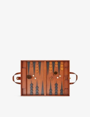 The Conran Shop Tavla backgammon set wood and leather, UK version