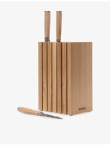 selfridges Woodsea Block Wooden Knife Holder 15.5cm x 12cm- Buy online at McGrocer